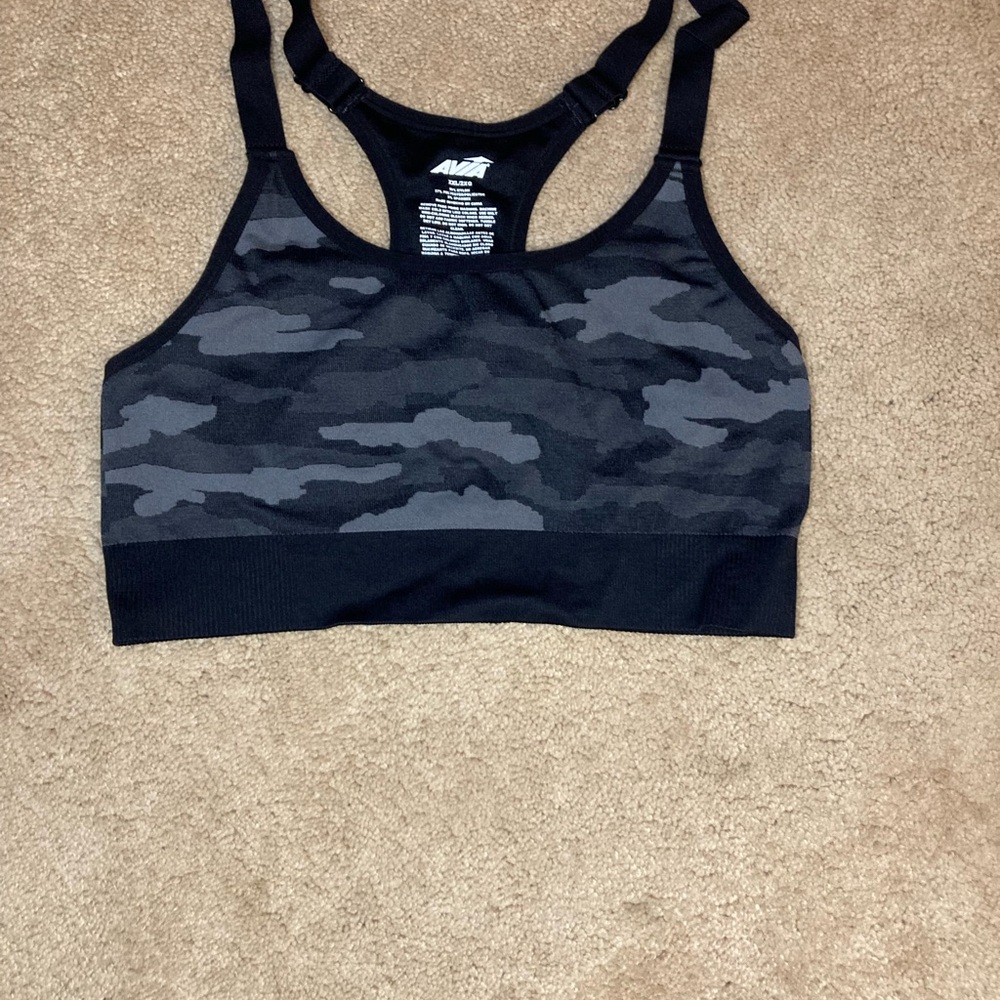 Camo Sports Bra - Black and Gray